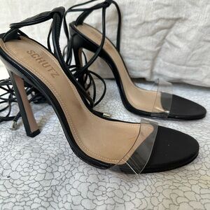 SCHUTZ Black Strappy High Heels